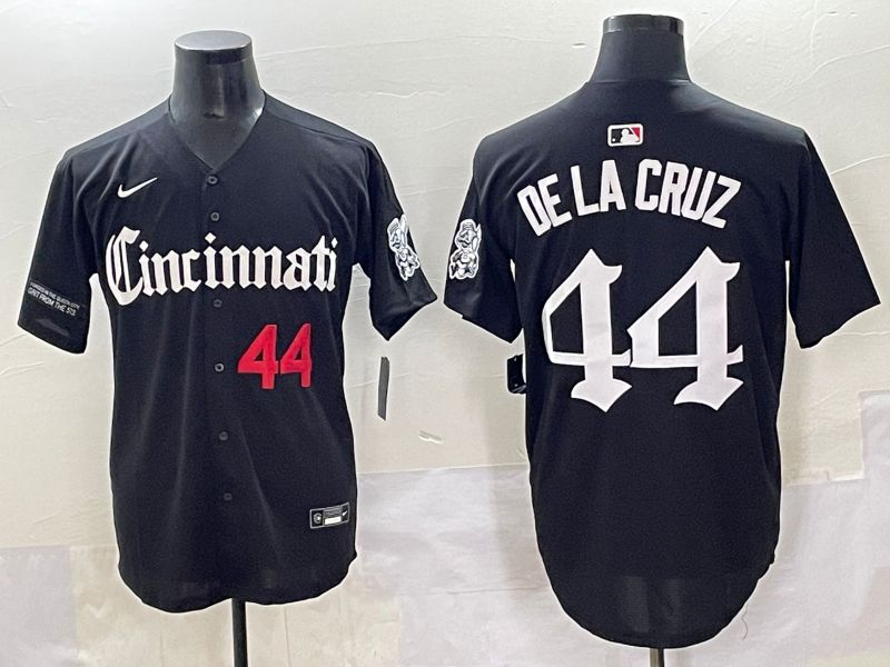 Men 2025 Cincinnati Reds #44 Delacruz Black Five generations Joint Name Nike MLB Jersey style 3->cincinnati reds->MLB Jersey